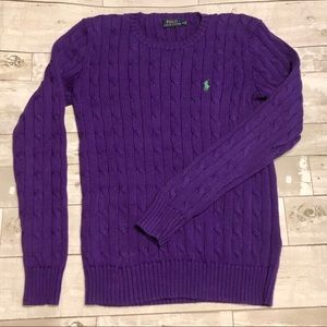 Polo by Ralph Lauren Purple Cable Knit Sweater